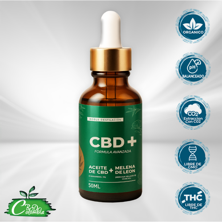 Aceite Destilado + Melena de Leon 25000mg - 50mL